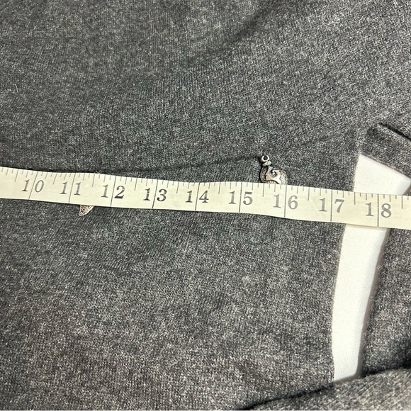 Extravert by Ritva Kariniemi 100% Lambswool Cowl Neck Ebelished Gray Sweater M/L - Picture 8 of 10